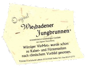 Vinmet Original Wiesbadener Jungbrunnen Etikett